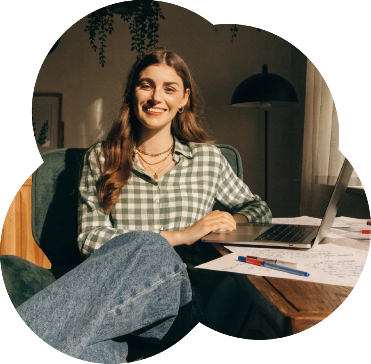 Book editor working on a manuscript
